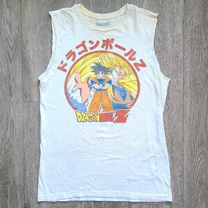 customized sleeveless Dragonball Z Goku white t-shirt, size S